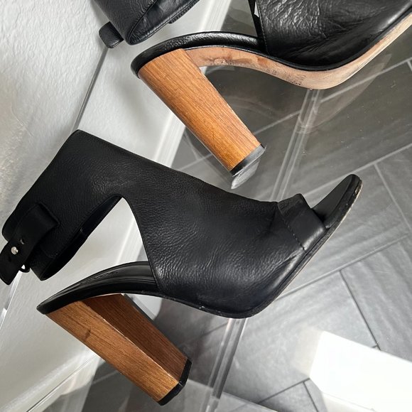 Vince Addie Open-toe Bootie Block Heel Sandals Black - Picture 10 of 14